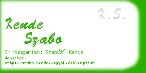 kende szabo business card